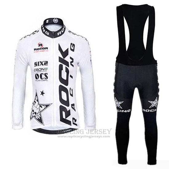 2019 Cycling Jersey Rock Racing SIDI White Black Long Sleeve and Bib Tight